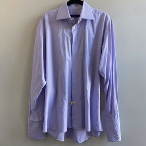 kuhlman Purple White Gingham Button Down Size 41